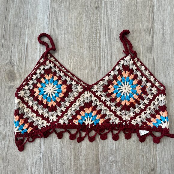 Womens Shein Multicolor Crochet Cropped Tank - M - Picture 4 of 5